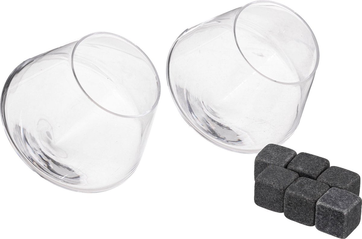 Set di 2 bicchieri da whisky con pietra
