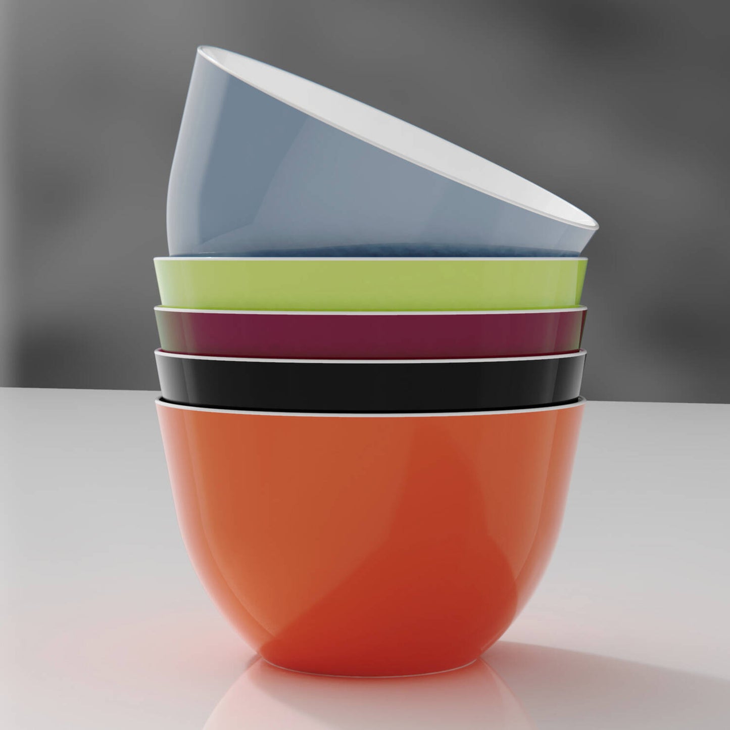 Capiente ciotola con finitura glossy coral