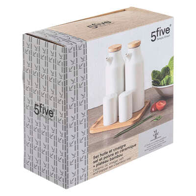Set olio e aceto + piatto in ceramica
