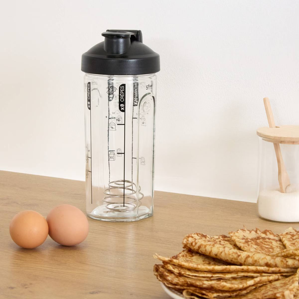Shaker per pastella crpes altezza 23 cm vetro
