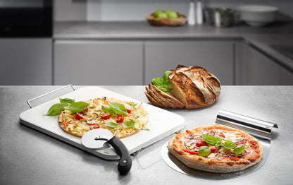 Set: Pietra per pizza DARIOSO con base + taglia pizza + pala per pizza