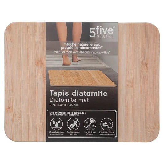 Tappetino da bagno 39 x 60 cm diatomite bambu